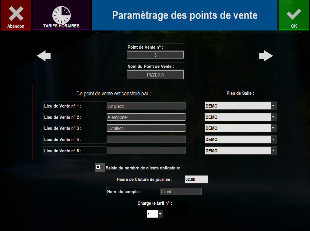 Param&eacute;trer les points de ventes