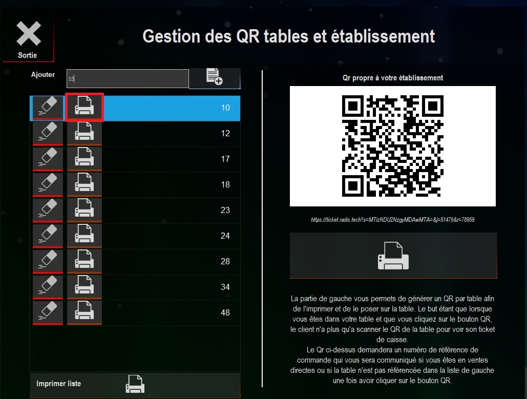 Impression QR Code