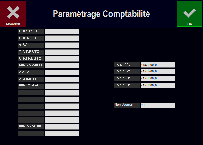 Param&eacute;trage comptabilit&eacute;